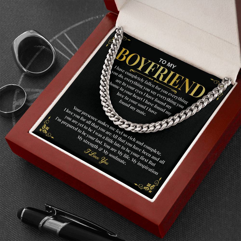 Cuban Chain Gift for Boyfriend – Love Message Card