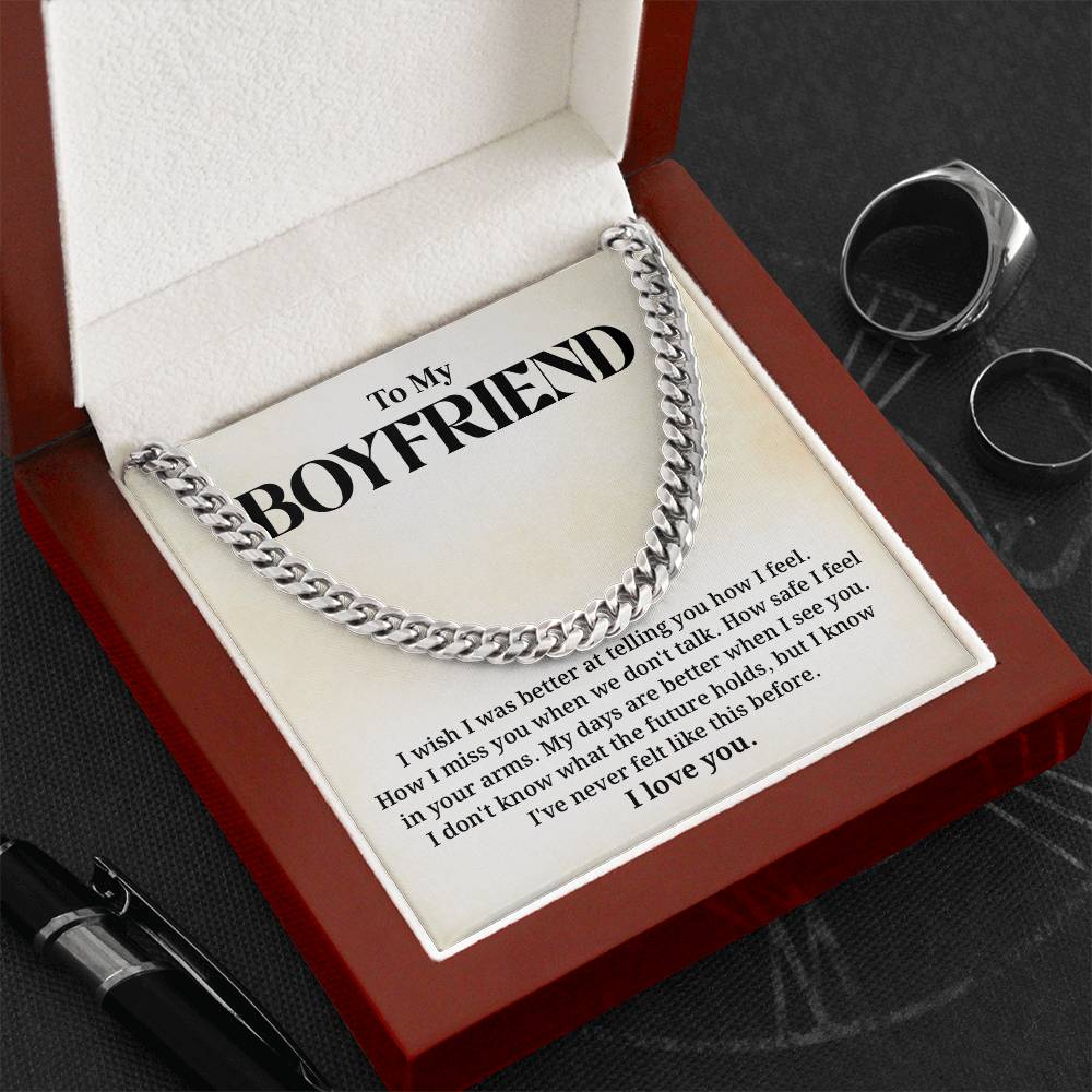 To My Boyfriend Necklace with Message Card and Gift Box