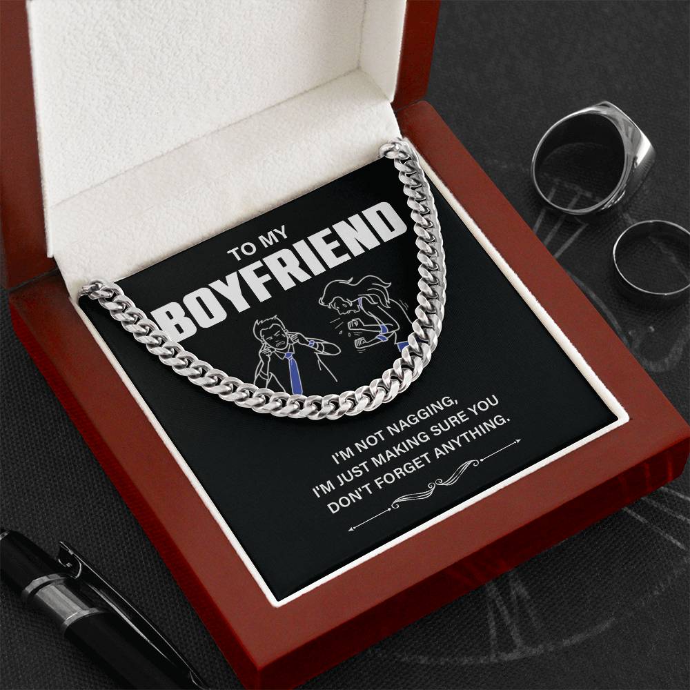 To My Boyfriend Necklace – Funny Gift with Message Card