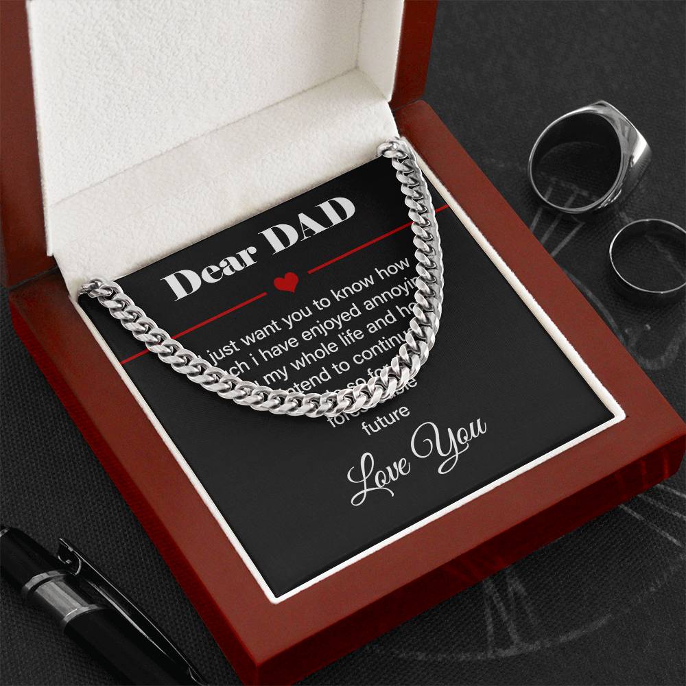 Funny Gift for Dad from Daughter or Son – Legacy Chain with Red Heart Message