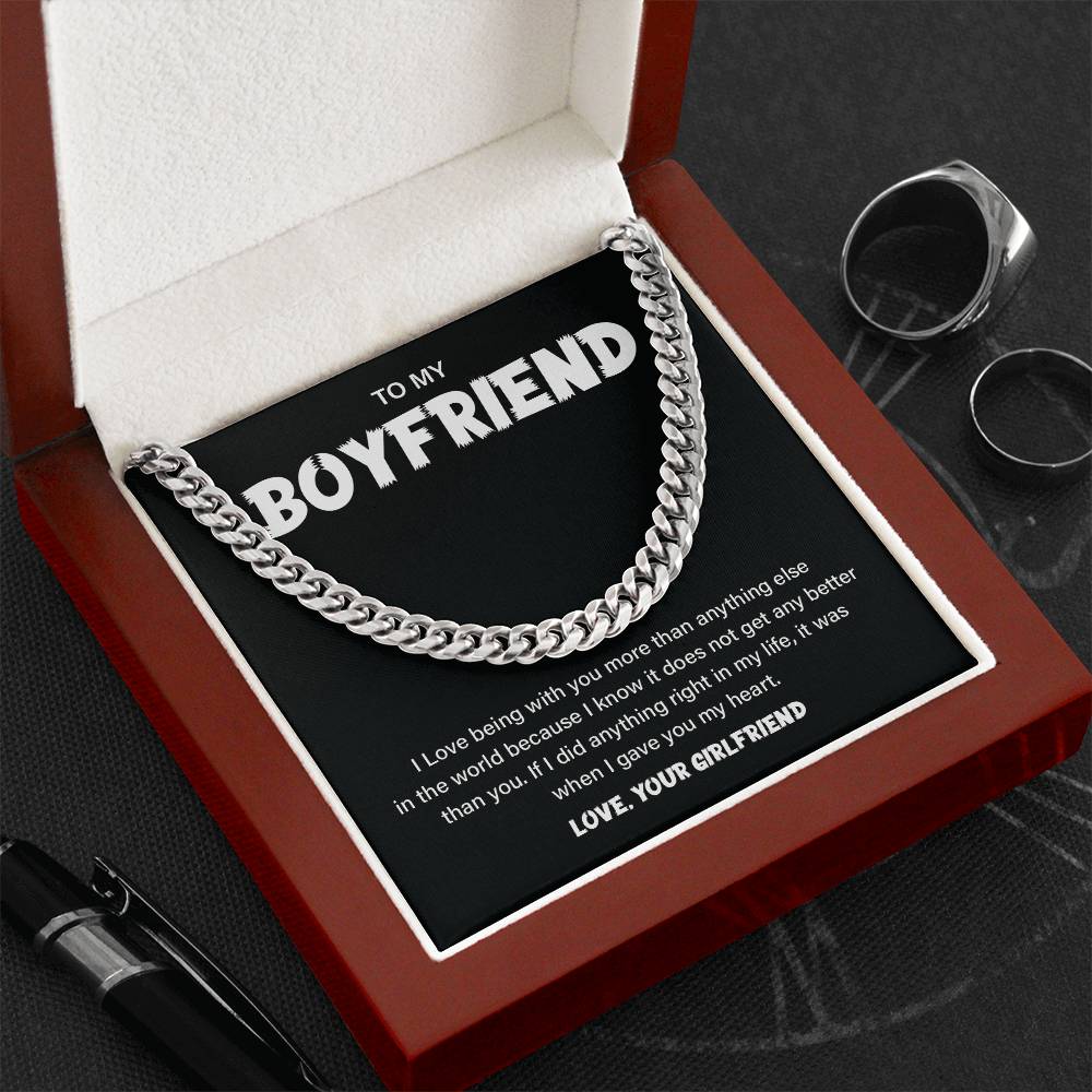 Boyfriend Chain Necklace Gift – Heart Message Card