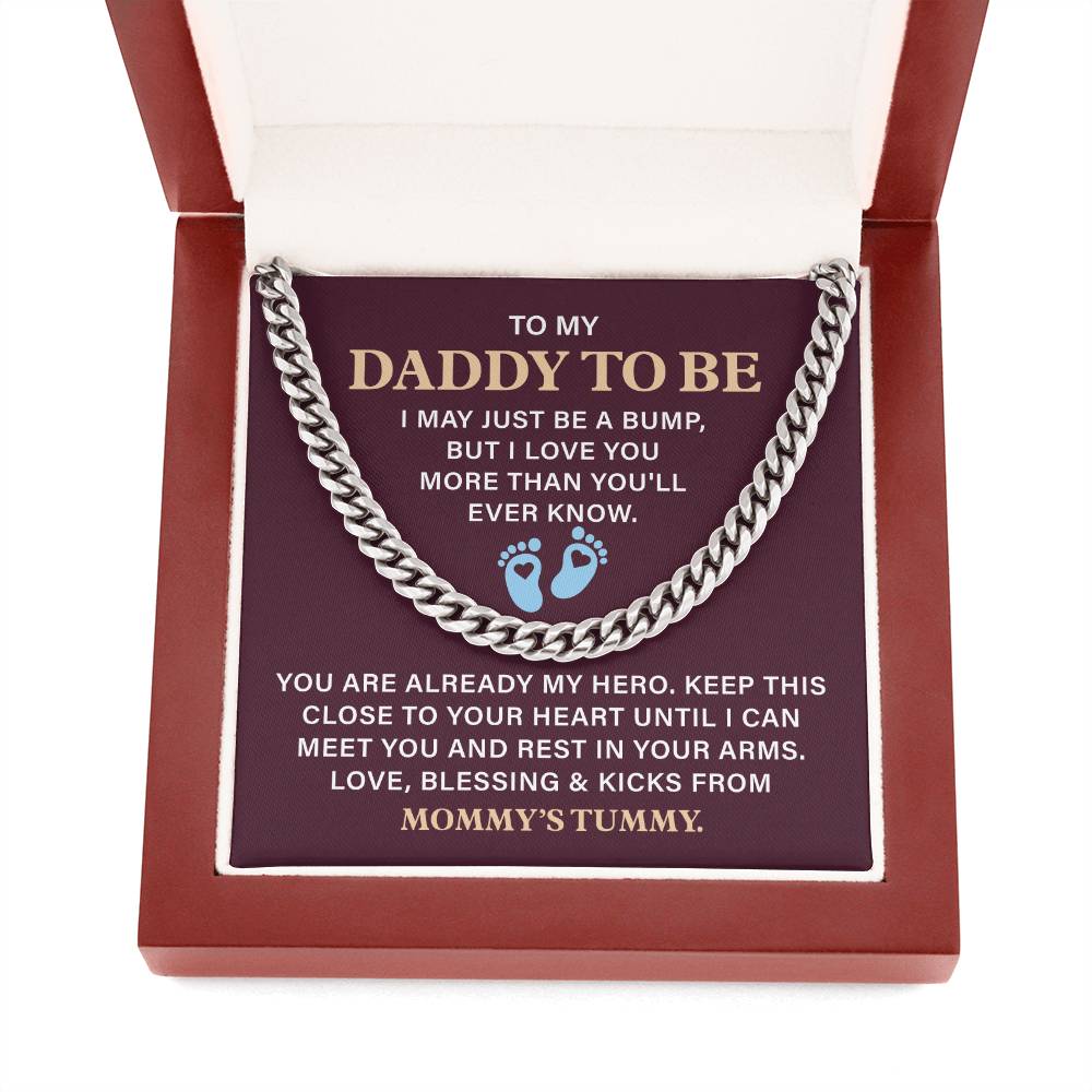 Daddy To Be Necklace Gift From Baby With Message Card