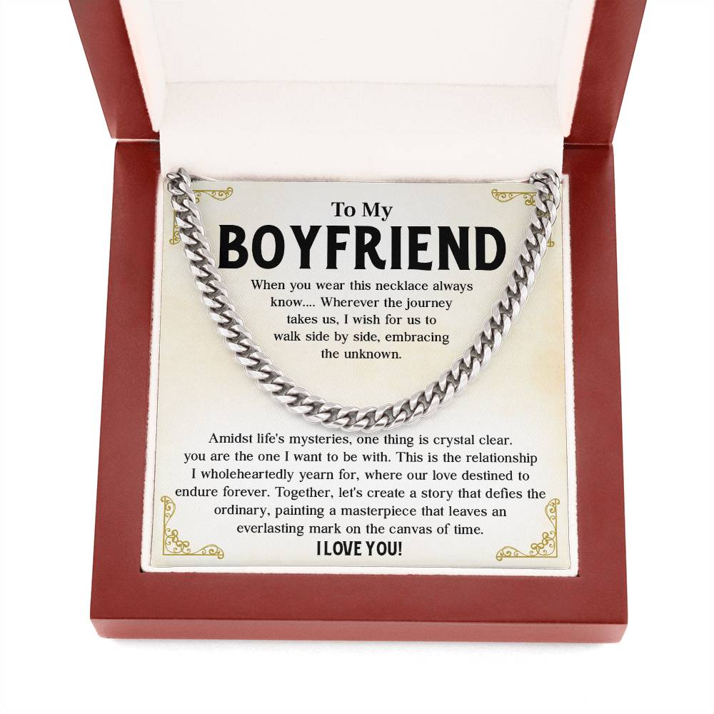 Boyfriend Cuban Chain Necklace Gift with Gift Box