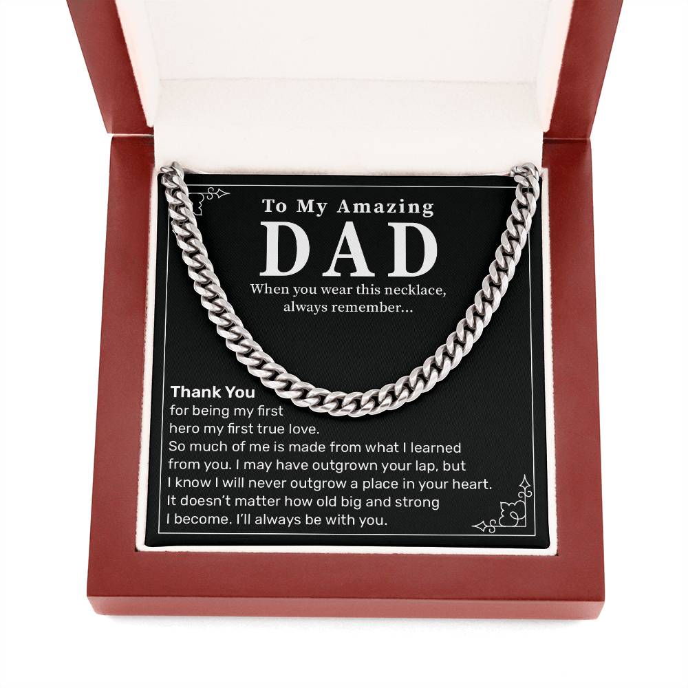 Dad Necklace Gift from Daughter with Emotional Message