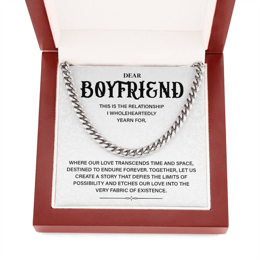 Romantic Cuban Chain Gift for Boyfriend – Love Card
