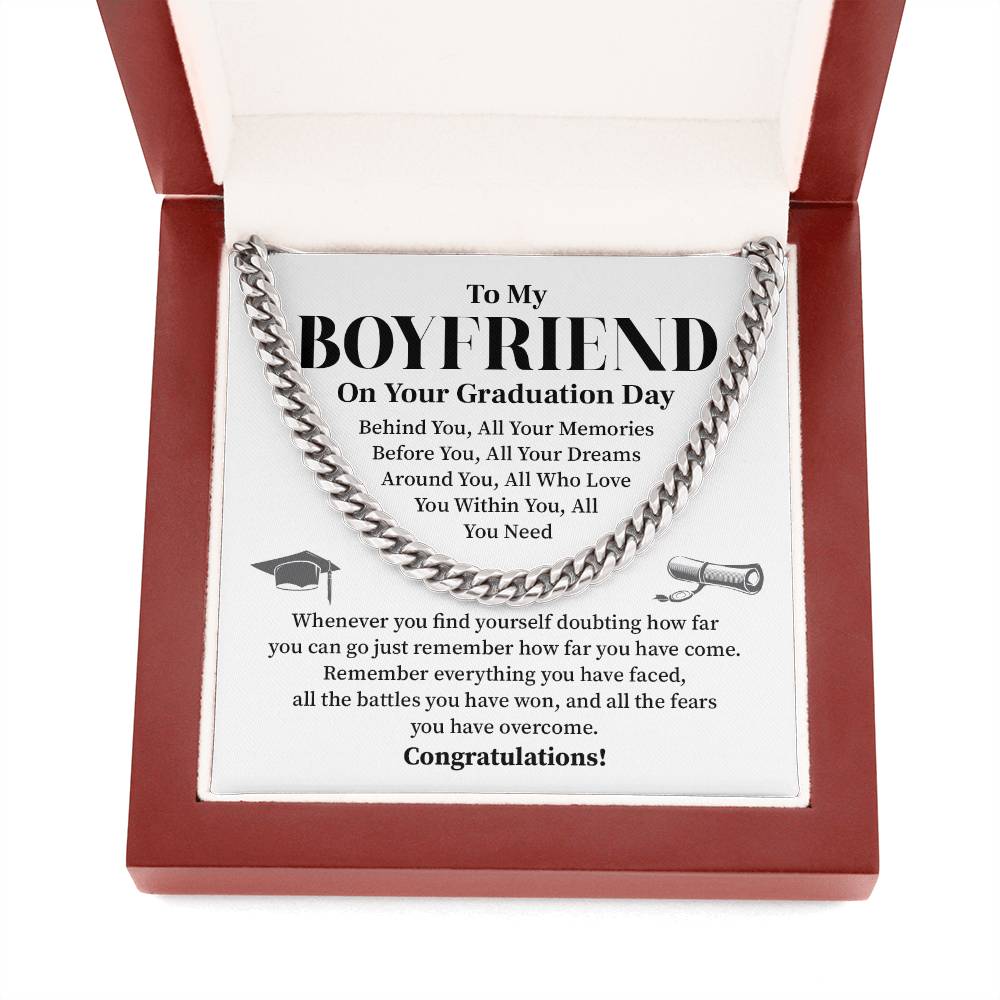 To My Boyfriend Graduation Necklace – Inspirational Gift