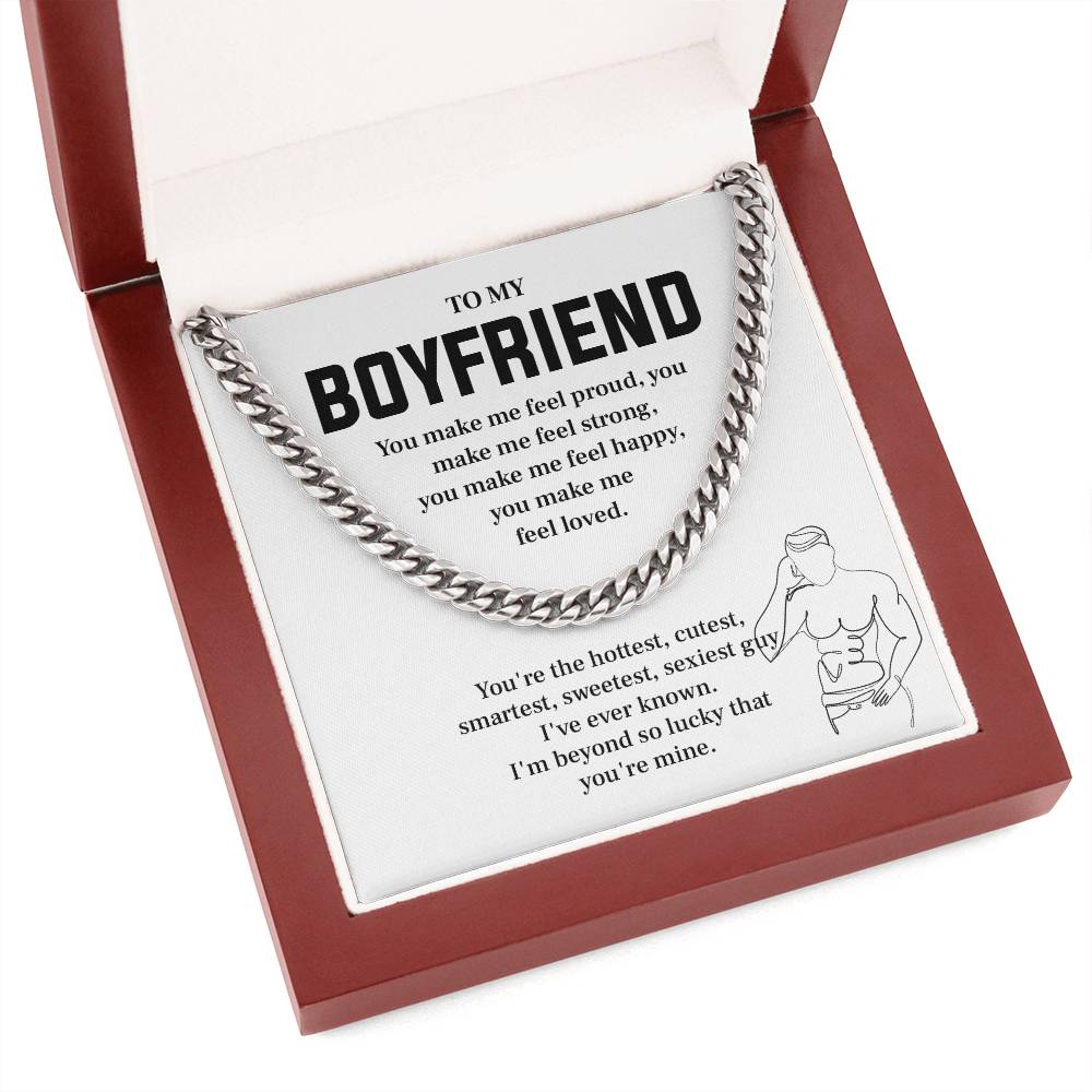 Hot Boyfriend Cuban Chain with Message Card
