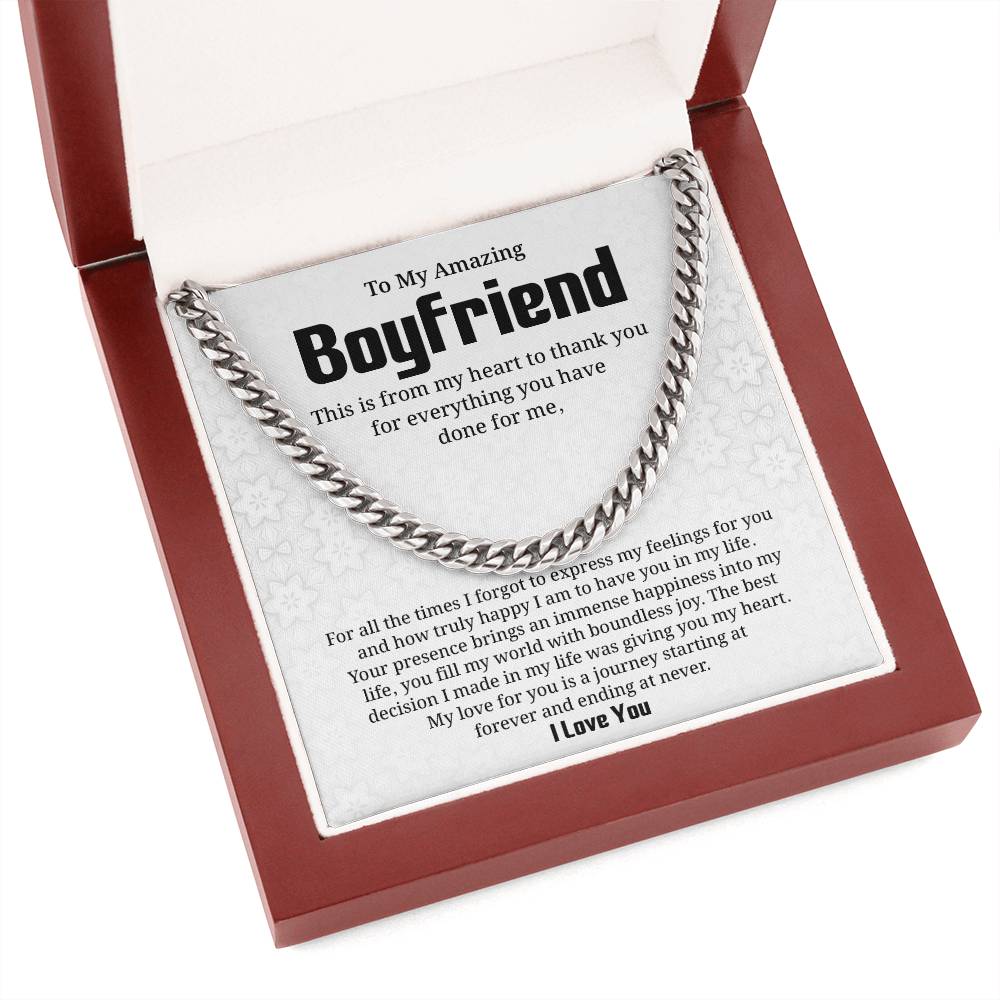 Appreciation Necklace for Boyfriend with Card