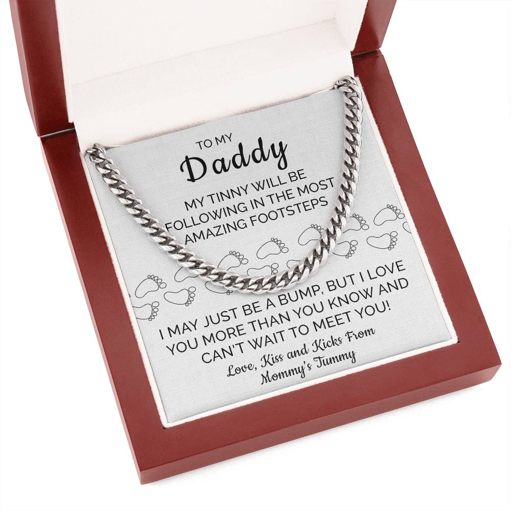 Dad Necklace Gift From Baby Bump With Lovely Message Card