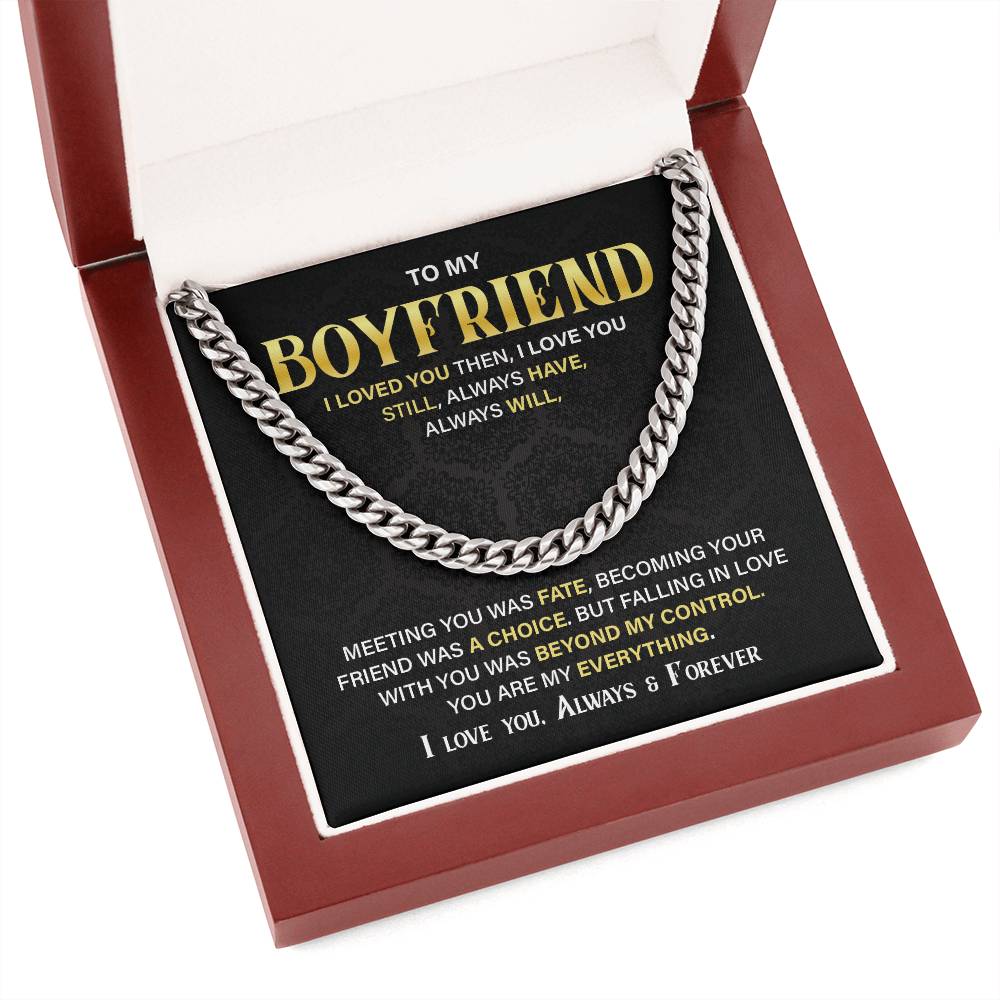 Boyfriend Gift Cuban Chain – Always Love You Message
