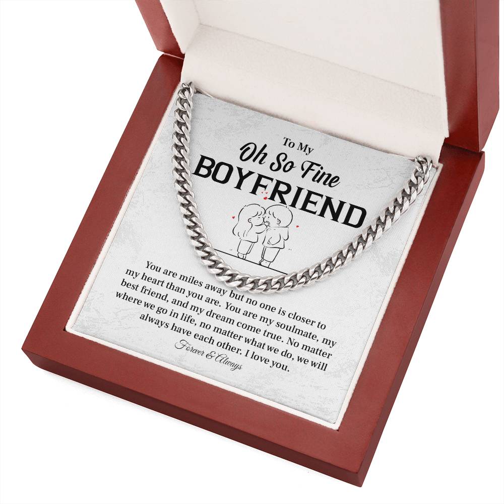 Boyfriend Long Distance Gift – Cuban Chain with Love Note
