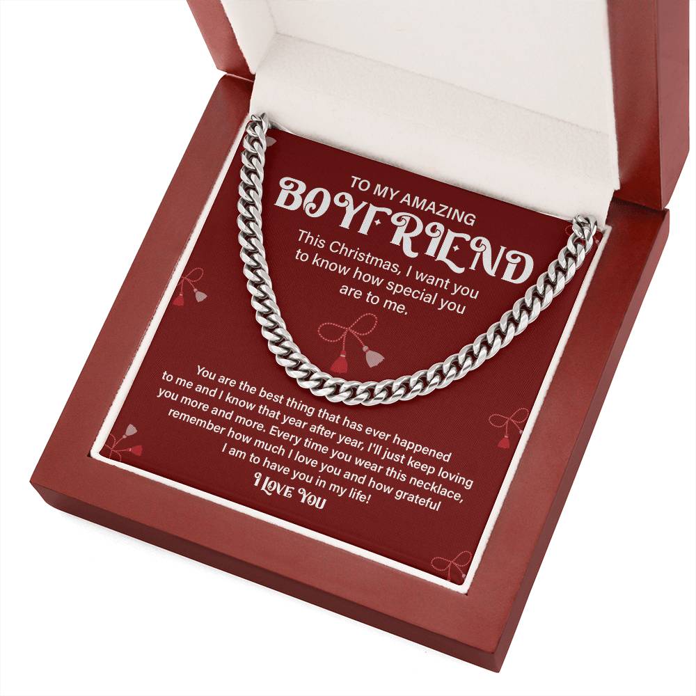 Christmas Gift for Boyfriend Cuban Chain & Card