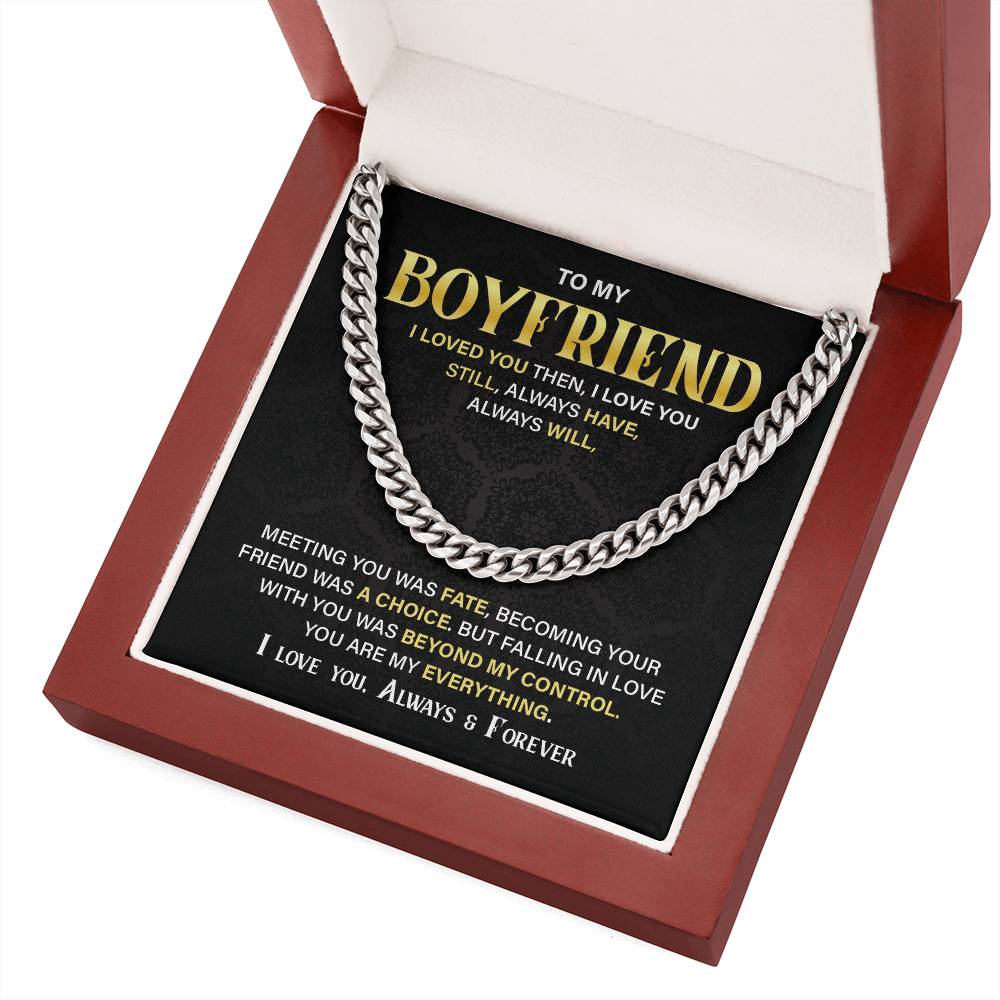 Boyfriend Gift Cuban Chain – Always Love You Message