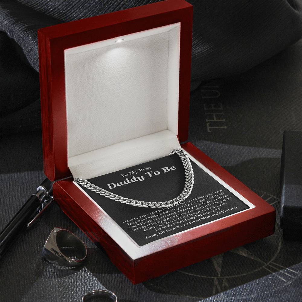 Daddy to Be Necklace Gift from Bump with Love Message