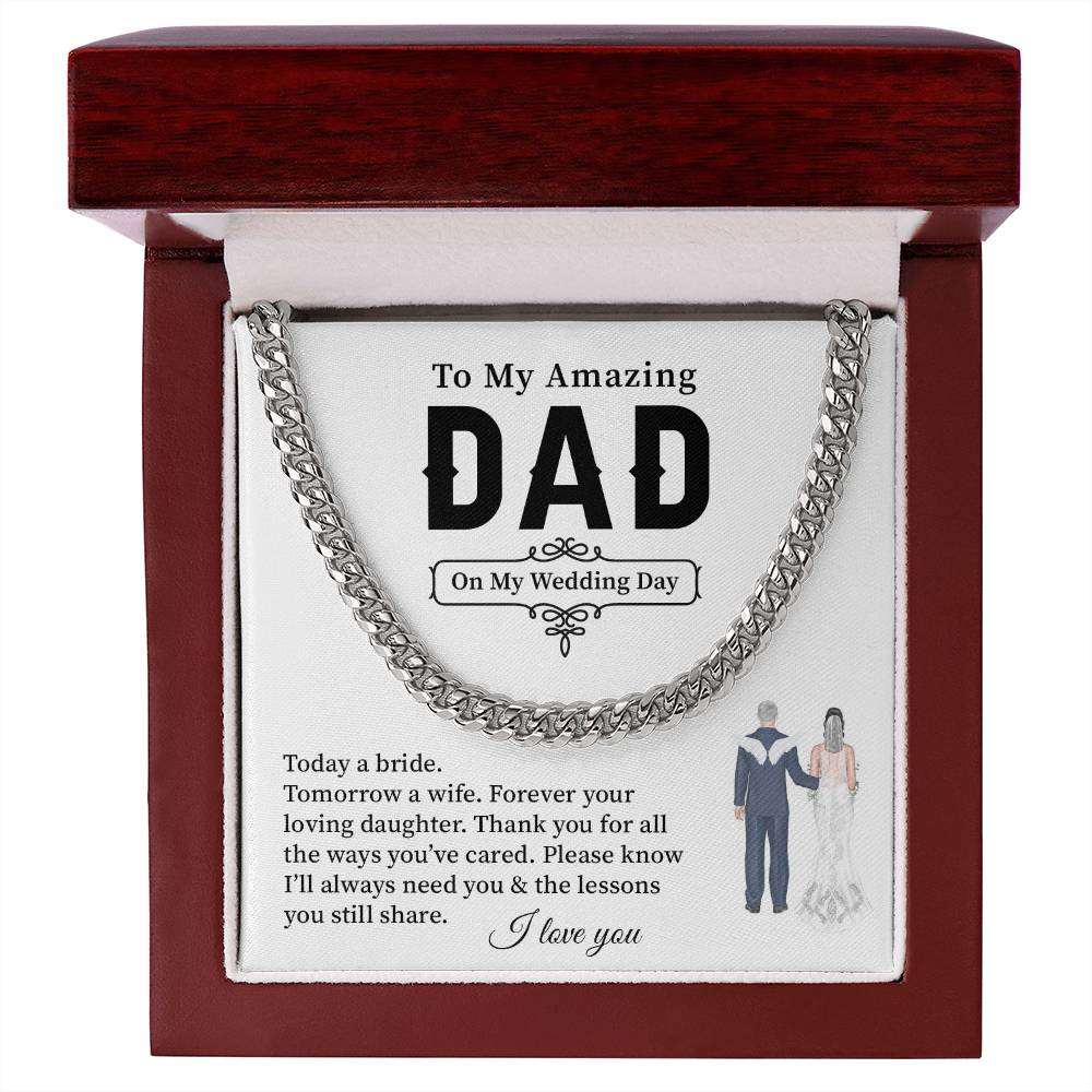 Wedding Neckalce Gift For Dad From Daughter With Message Card