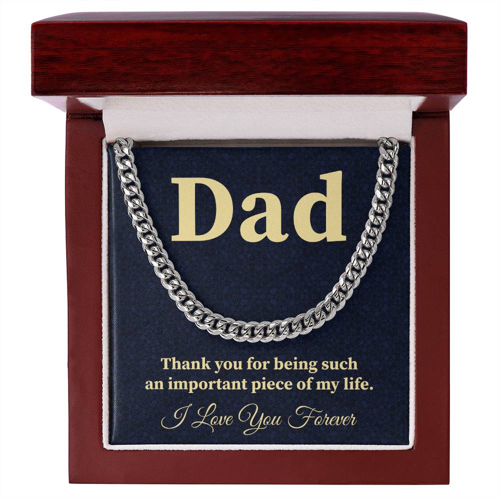 Thank You Dad Necklace Important Piece of My Life