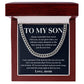 Mom to Son Cuban Chain Necklace Gift Message Card