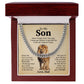 Dad to Son Lion Cuban Chain – Father to Son Gift with Message Card
