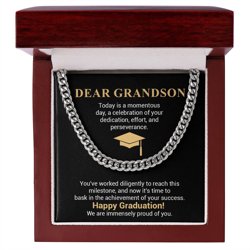 Graduation Gift for Grandson Cuban Chain Necklace