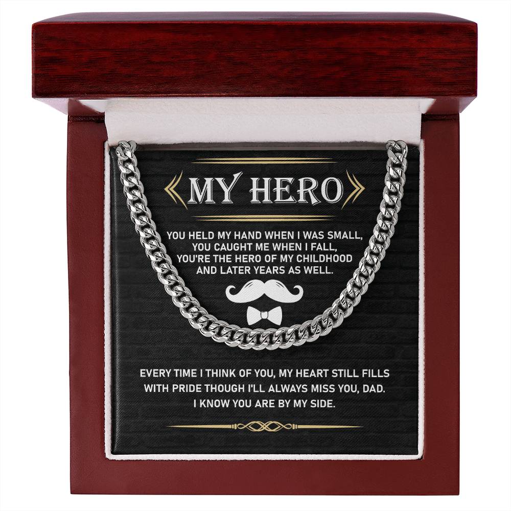 My Hero Memorial Chain Gift for Dad with Inside card from Son