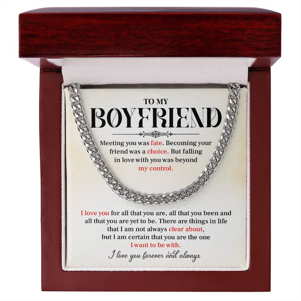 Cuban Necklace Gift for Him – Love Message Box