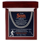 Baseball Necklace Gift for Son from Mom – Proud No.1 Fan Message Card