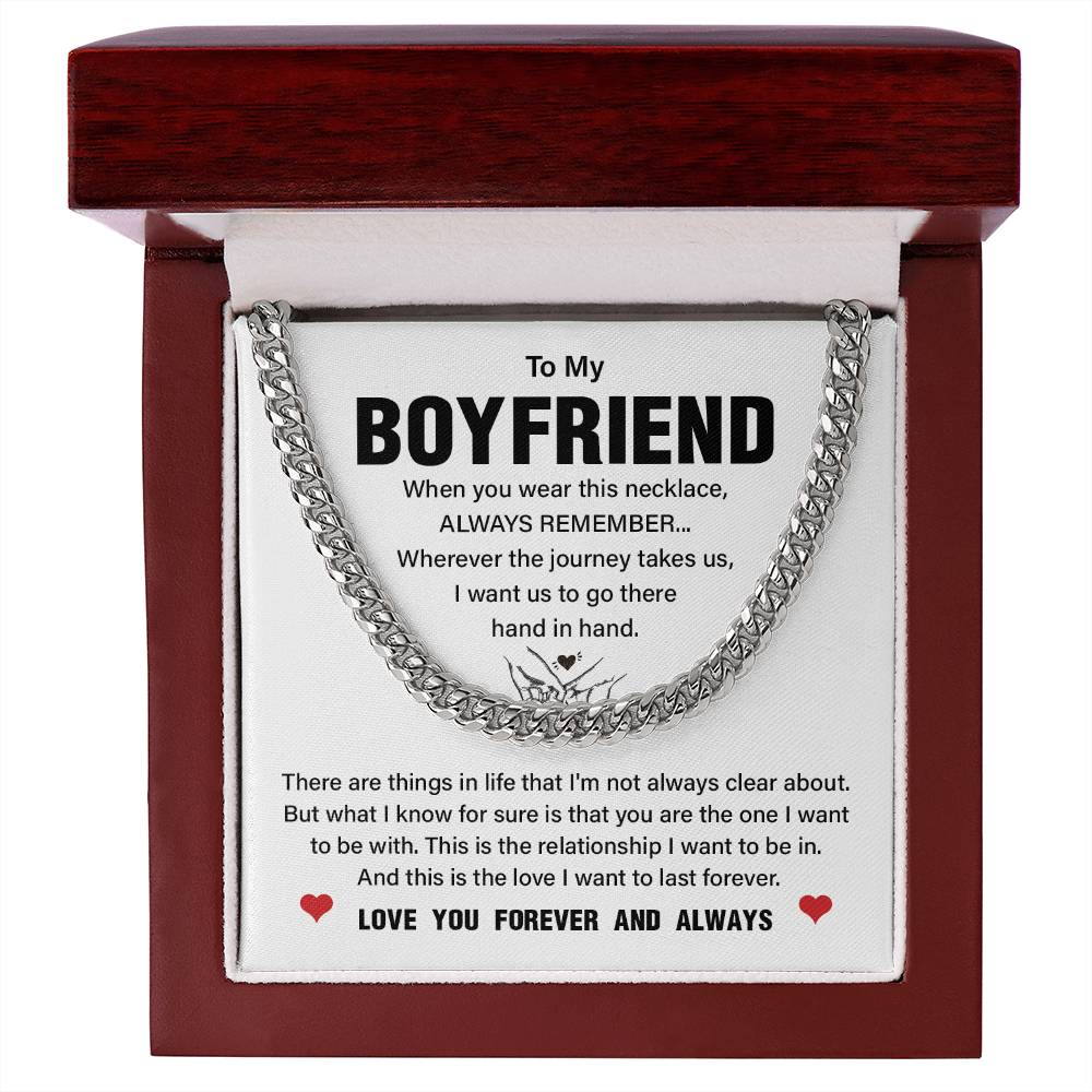 Boyfriend Necklace Gift with Message Card & Gift Box