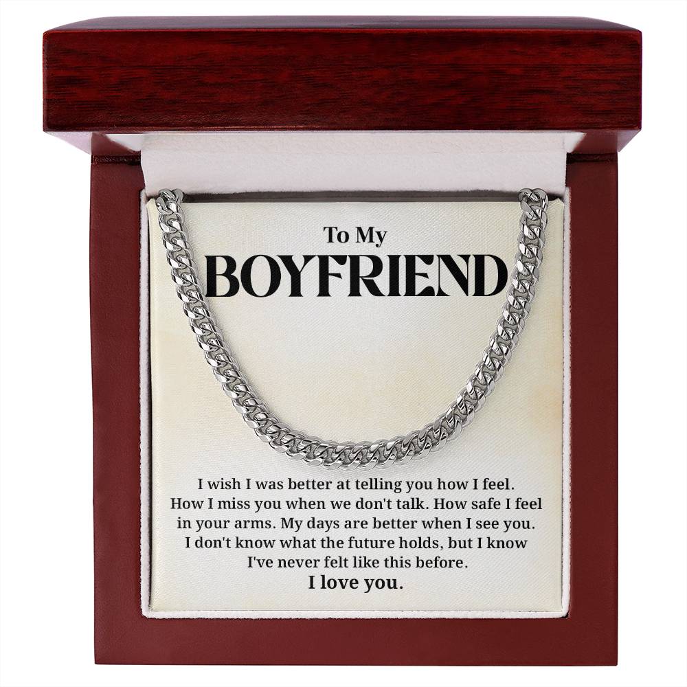 To My Boyfriend Necklace with Message Card and Gift Box