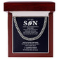 Football Chain Necklace Gift for Son with Inspirational Message Card