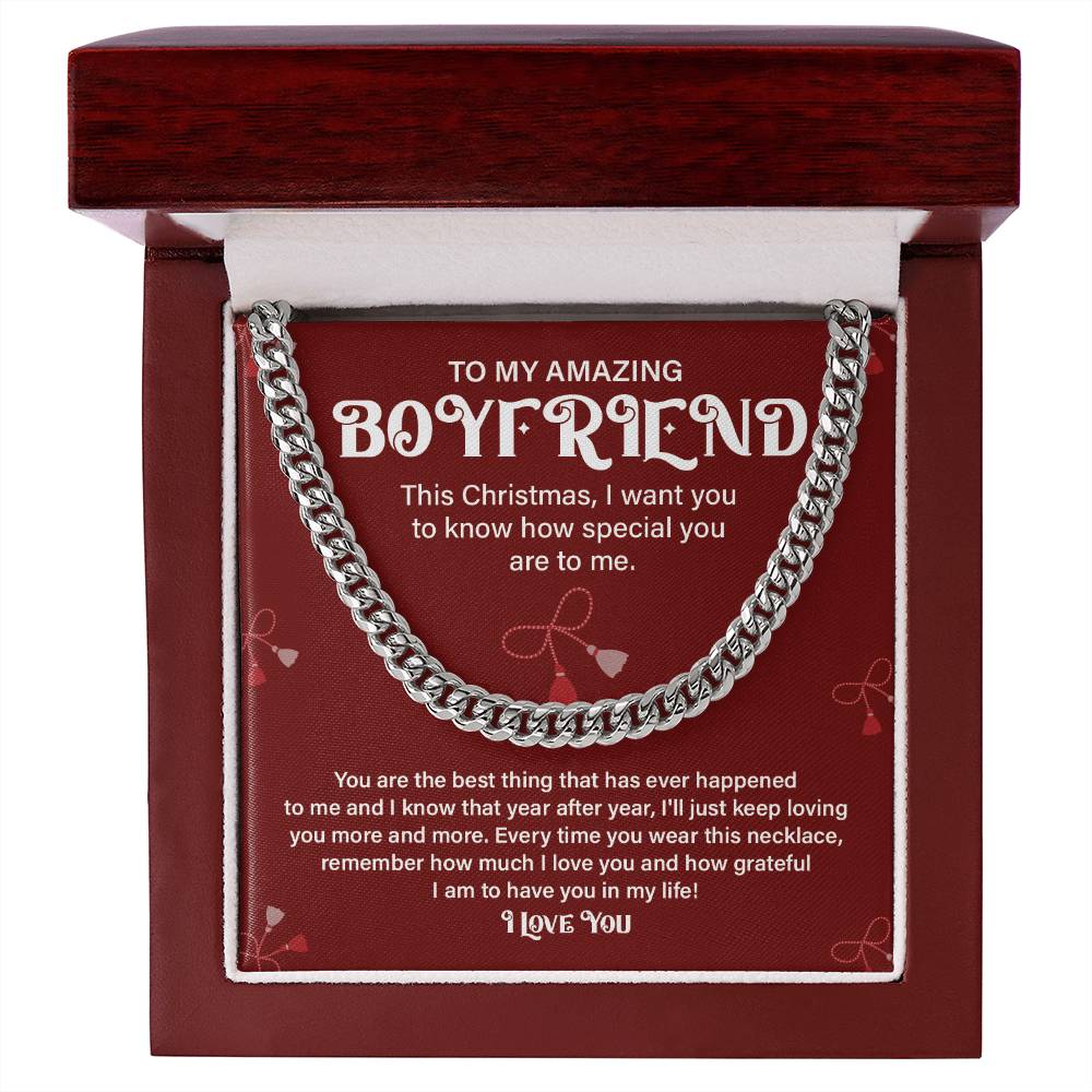 Christmas Gift for Boyfriend Cuban Chain & Card