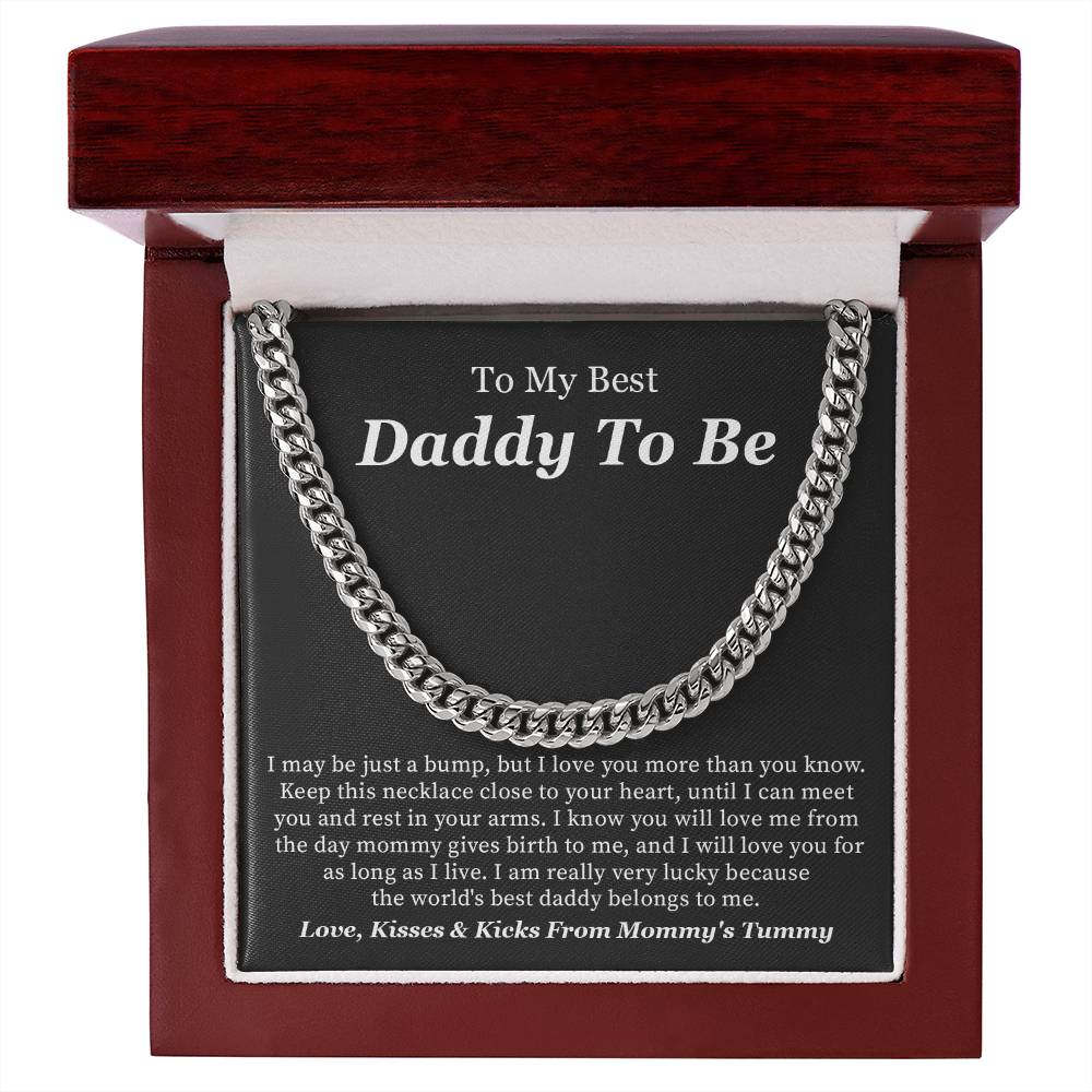 Daddy to Be Necklace Gift from Bump with Love Message