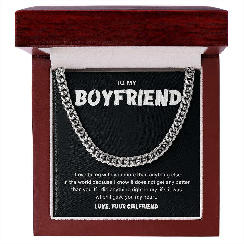 Boyfriend Chain Necklace Gift – Heart Message Card