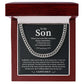 Cuban Chain Gift for Son from Mom – Proud Mother Lion Message Box