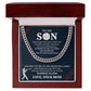 Baseball Necklace Gift for Son from Mom – Sports Message Card