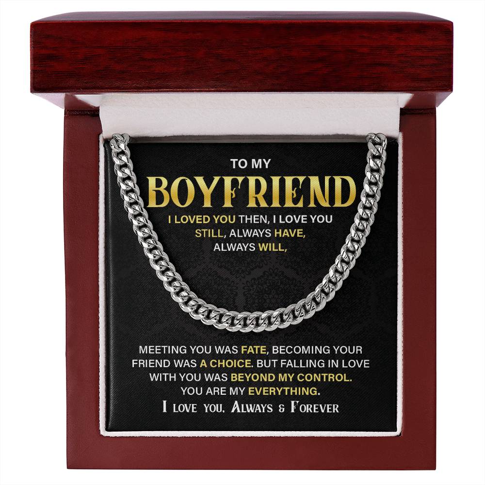 Boyfriend Gift Cuban Chain – Always Love You Message