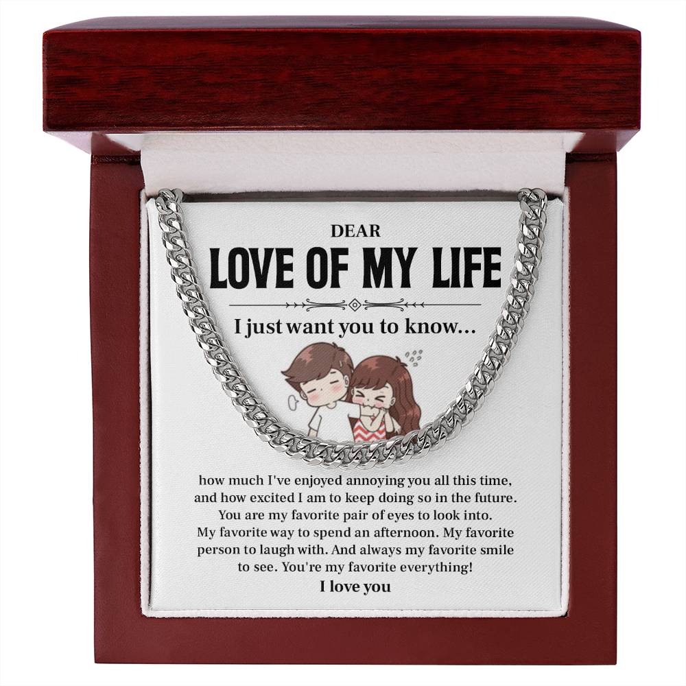 Funny Gift for Boyfriend – Love of My Life Chain
