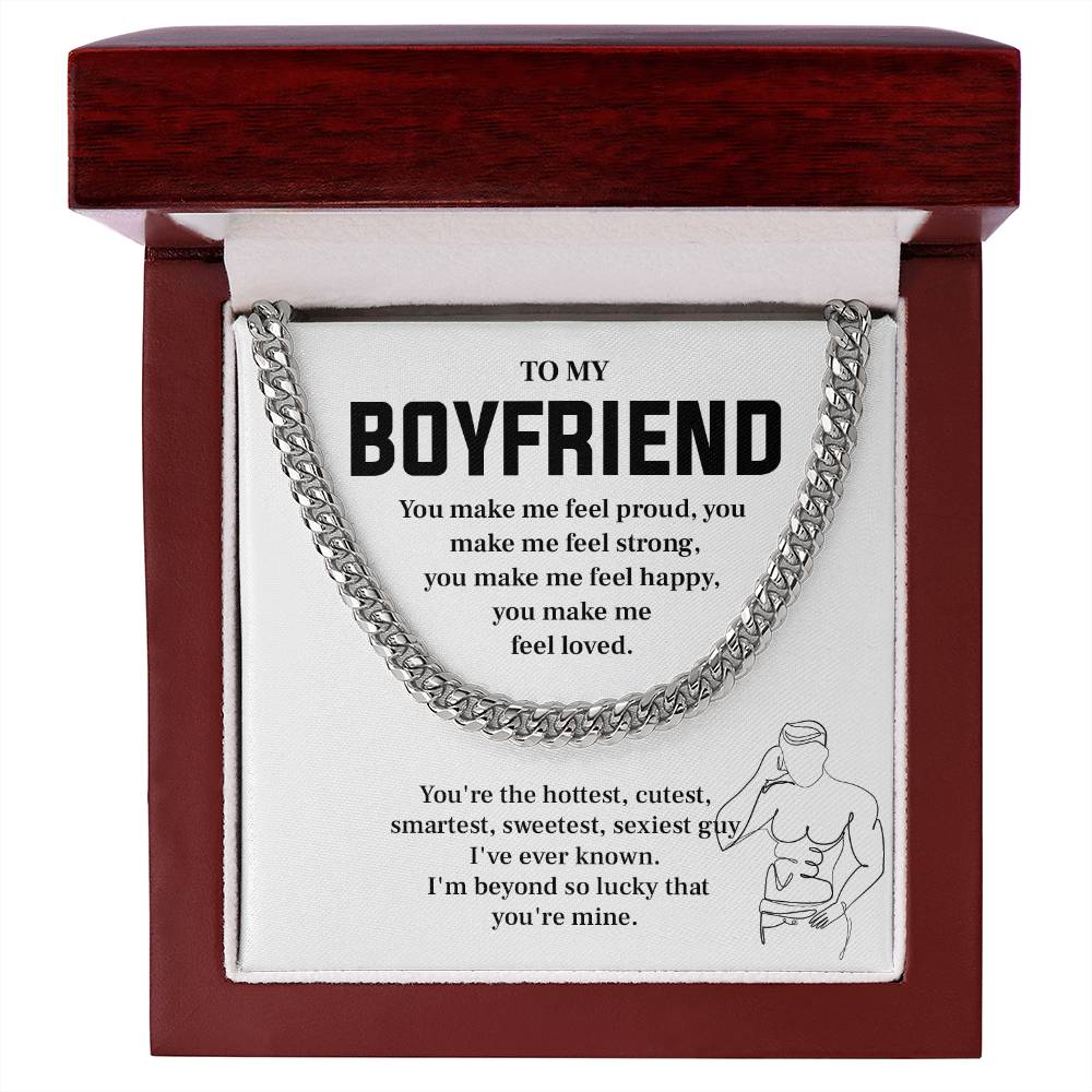 Hot Boyfriend Cuban Chain with Message Card