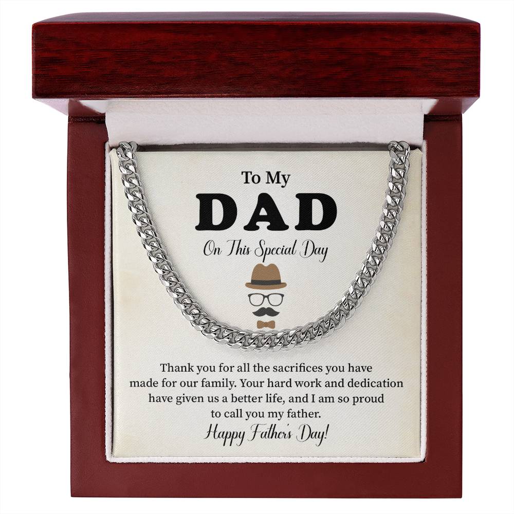 To My Dad Necklace, Gift For Dad On Father’s Day