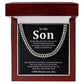 To My Son Cuban Chain Gift with Message Card