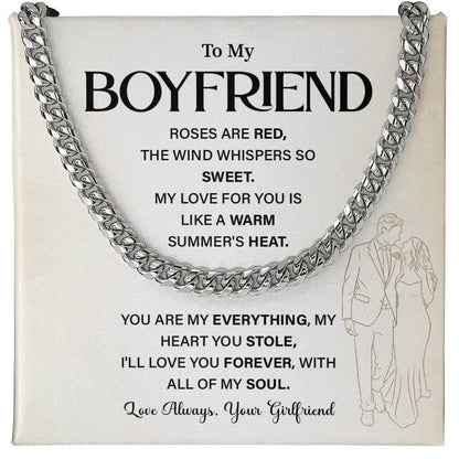 Romantic Gift for Boyfriend Cuban Chain with Gift Box
