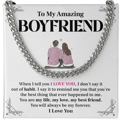 Cuban Chain for Boyfriend – Love & Habit Message Card