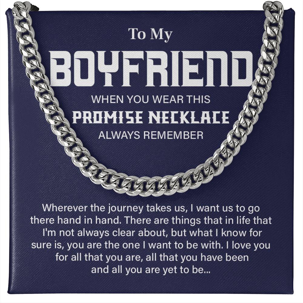 Boyfriend Cuban Chain Promise Necklace with Gift Box