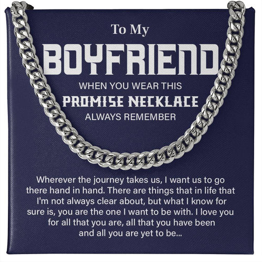 Boyfriend Cuban Chain Promise Necklace with Gift Box