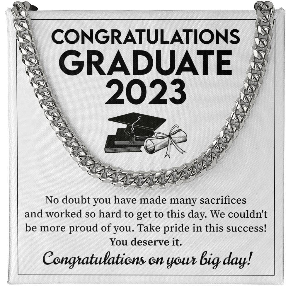 Personalized Graduation Cuban Chain Necklace Gift