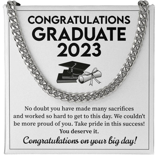 Personalized Graduation Cuban Chain Necklace Gift