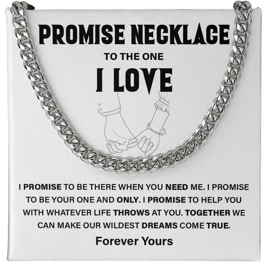 Promise Necklace Message Card Gift for Boyfriend or Girlfriend.