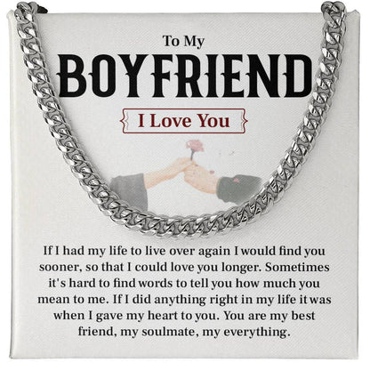 Romantic Boyfriend Necklace Gift – with Message Card