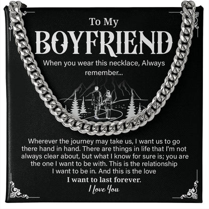 Cuban Link Necklace Gift for Boyfriend with Gift Box