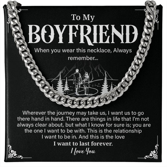 Cuban Link Necklace Gift for Boyfriend with Gift Box