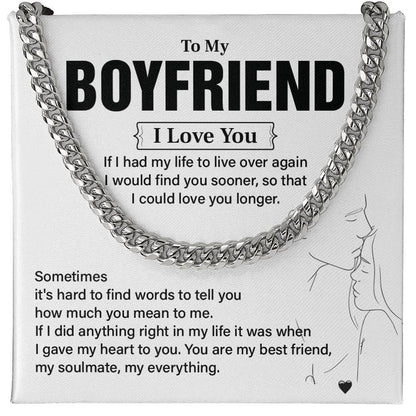 Boyfriend Chain Necklace Gift with Message Card